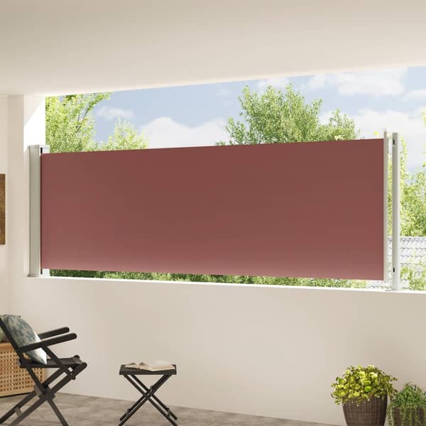 Infällbar sidomarkis 117x600 cm brun