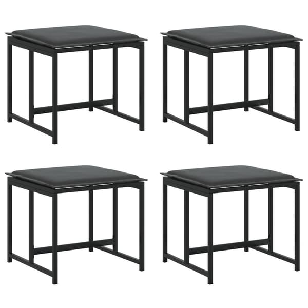 Trädgårdsmöbelset 17 pcs Svart Stål