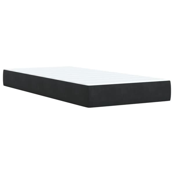 Ramsäng med madrass svart 80x200 cm sammet