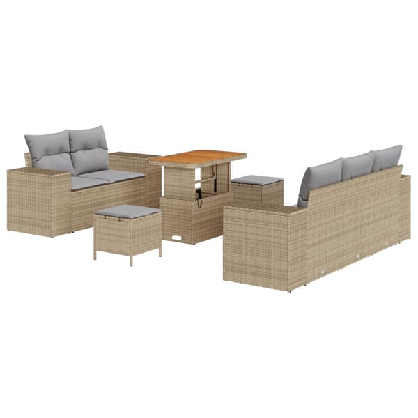 Trädgårdsoffset 8 pcs Beige konstrotting