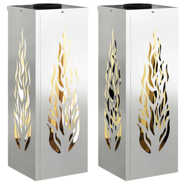 Solar LED Stig Ljus 2 pcs Silver Galvaniserat stål