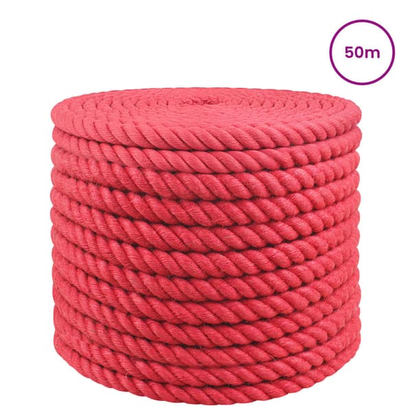Juterep Röd 100% Tossa jute