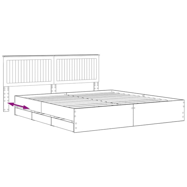 Bed Frame with Storage and Headboard Artisan Oak 180 x 200 cm