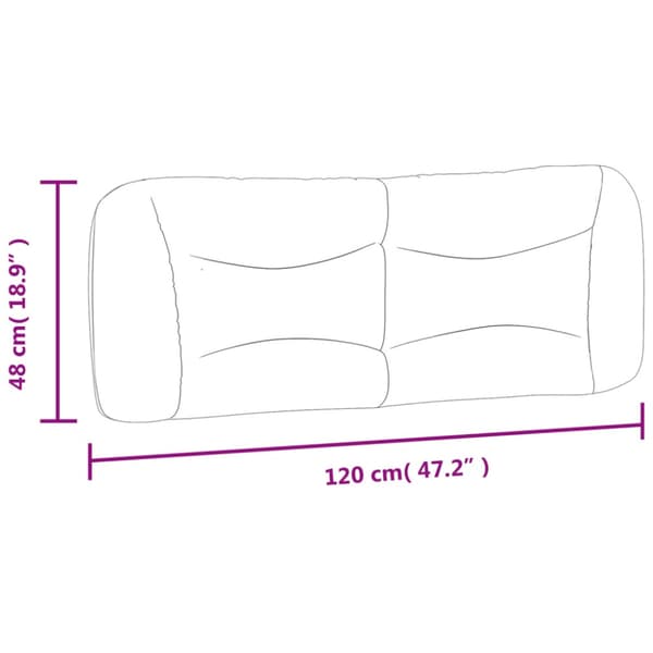 Headboard Cushion "Hvar" Light Grey 120 cm Fabric