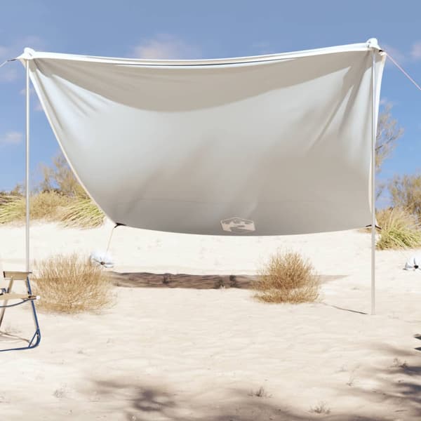 Strandskydd med sandpåsar grå 304x300 cm