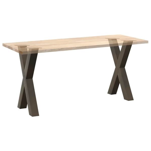 Matbordsben X-formade 2 st naturstål 60x(72-73) cm stål