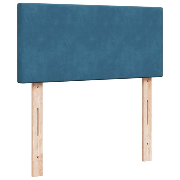 Ramsäng med madrass blå 100x200 cm sammet