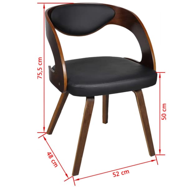 Matstolar 4 st brun böjträ och konstläder
