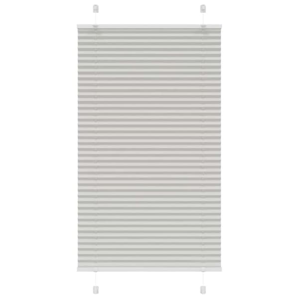 Plisserad persienn ljusgrå 75x150 cm tyg bredd 74,4cm polyester