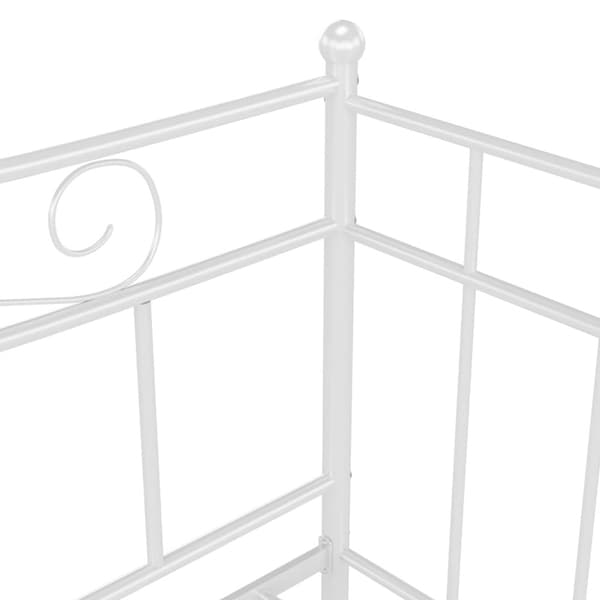 Utdragbar sängram bäddsoffa vit metall 90x200 cm