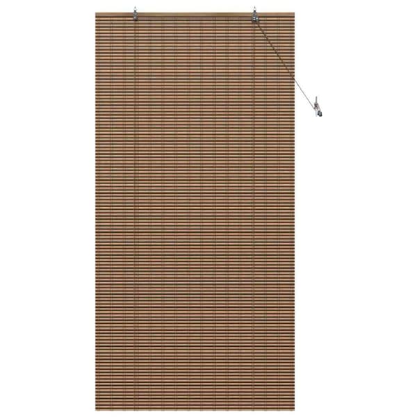Rullgardin med gardiner Brun 110 x 220 cm Bambu
