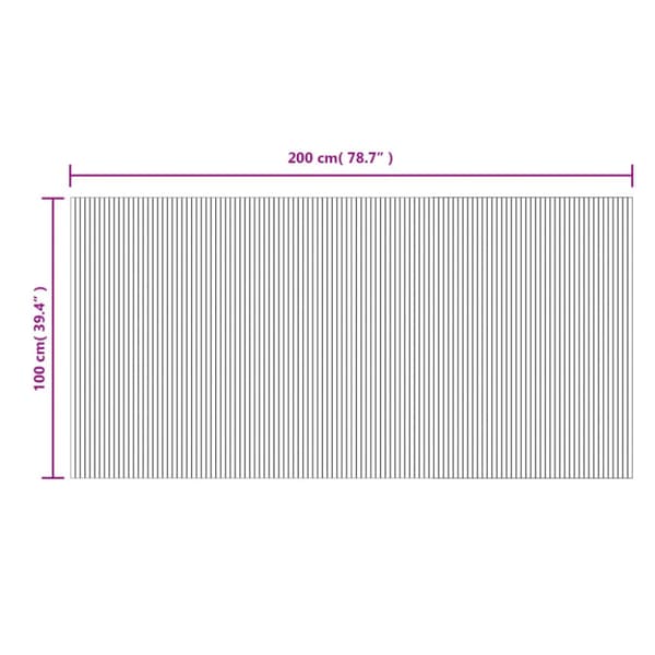 Matta rektangulär grå 100x200 cm bambu