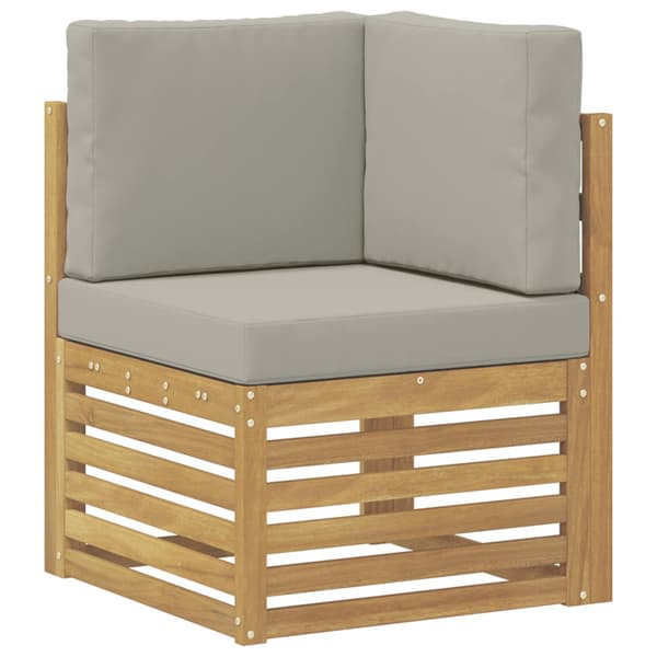 Utomhussoffset 5 pcs Vit och ljusgrå 59 x 59 x 37 cm Polyester