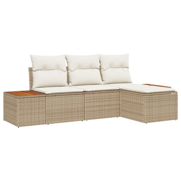 Trädgårdsoffset 4 st Beige konstrotting