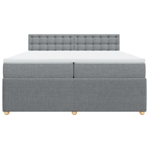 Ramsäng med madrass ljusgrå 200x200 cm tyg