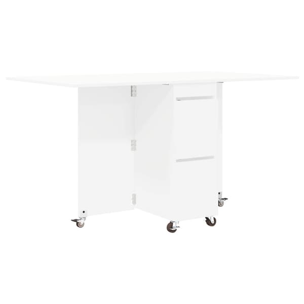 Matbord 2 pcs 140 x 80 x 77 cm Konstruerat trä Vit Rektangulär