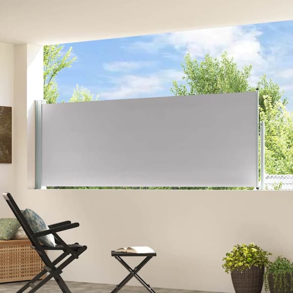 Infällbar sidomarkis 100x300 cm grå