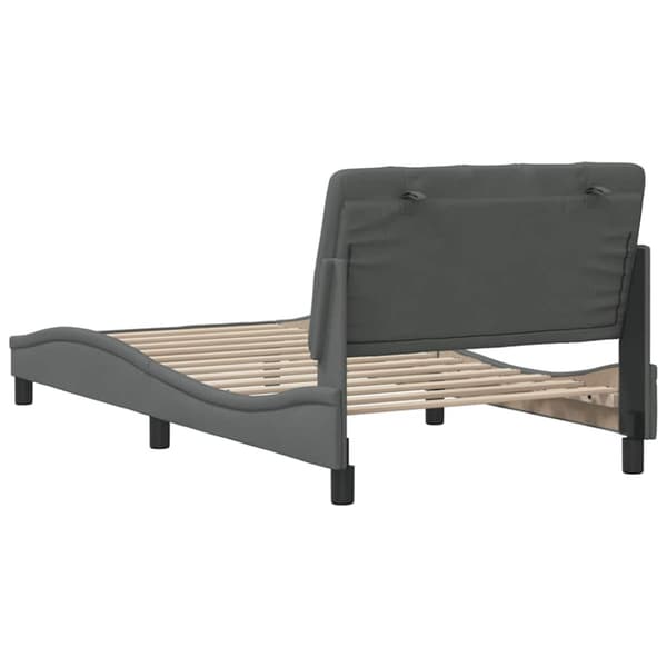 Bed Frame without Mattress Dark Grey 100x200 cm Fabric