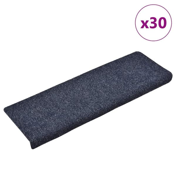 Trappmattor självhäftande 30 st 65x21x4 cm blå rektangulär kant