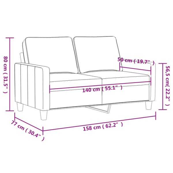 2-sitssoffa taupe 140 cm tyg