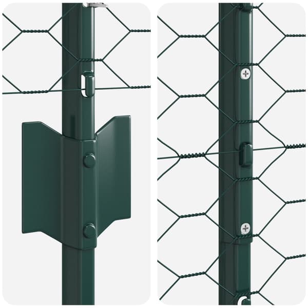 Stängsel med stolpe Grön 1,2 x 25 m Stål