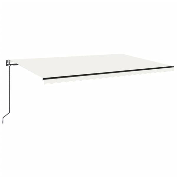 Automatisk markis med vindsensor & LED 500x300 cm gräddvit