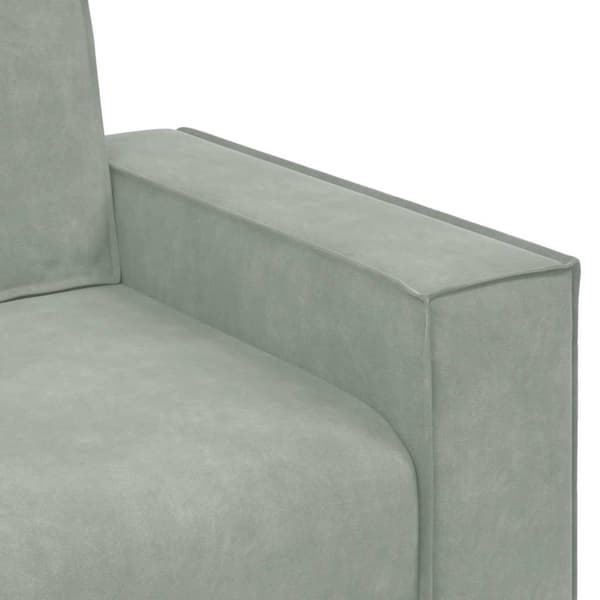 3-sitssoffa ljusgrå 220x78x84 cm sammet
