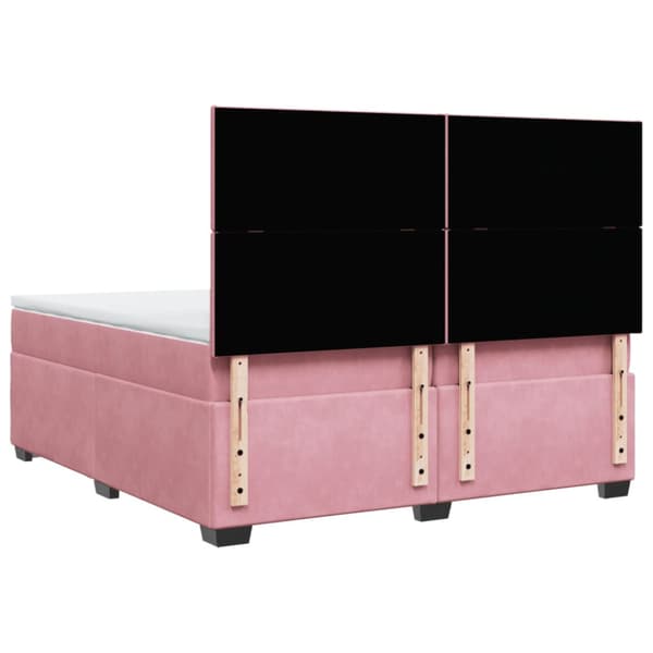 Ramsäng med madrass rosa 200x200 cm sammet
