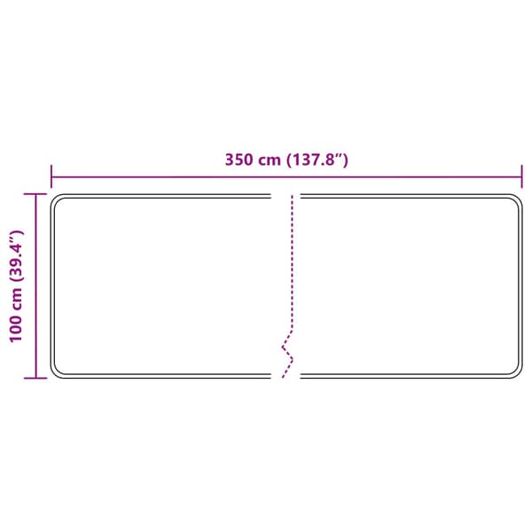 Mattlöpare MARSA Grå 350 x 100 cm Polyester och PVC