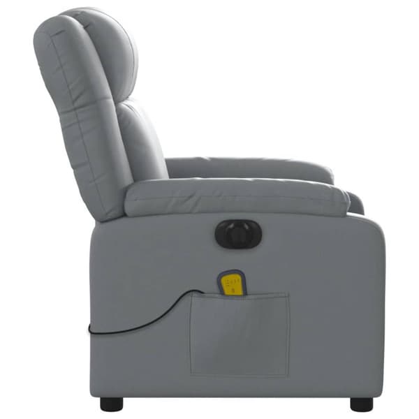 Elektrisk massagefåtölj grå konstläder