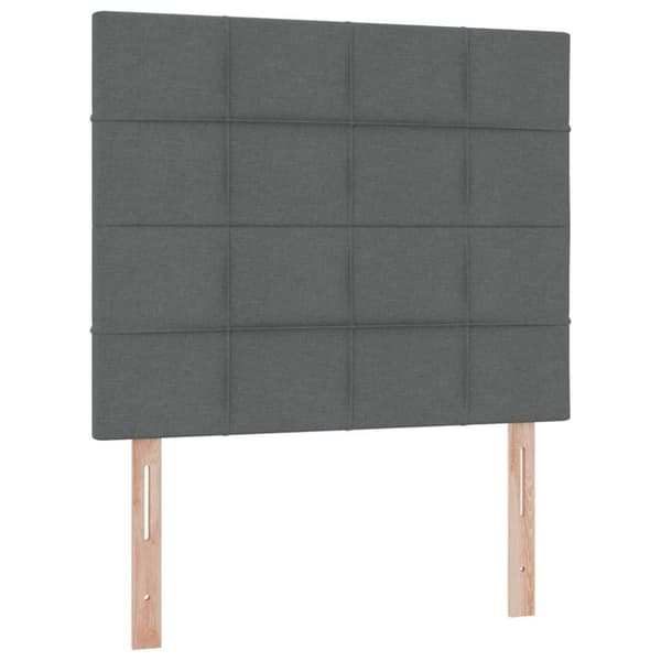 Förvaringssäng med LED med led Mörkgrå 120 x 200 cm Polyester