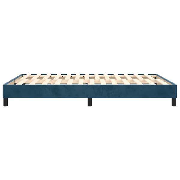 Boxspring-sängram mörkblå 140x190 cm sammet