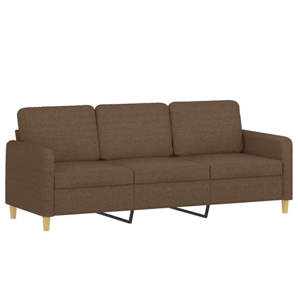 3-sitssoffa brun 180 cm tyg