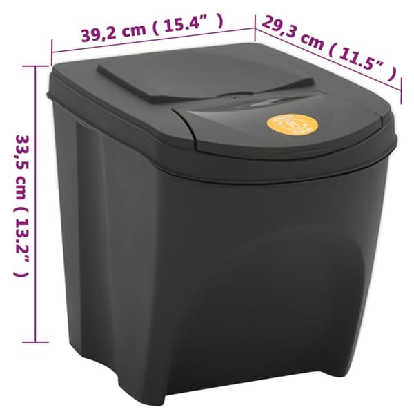 Stapelbara soptunnor 4 st grå 100 L polypropen