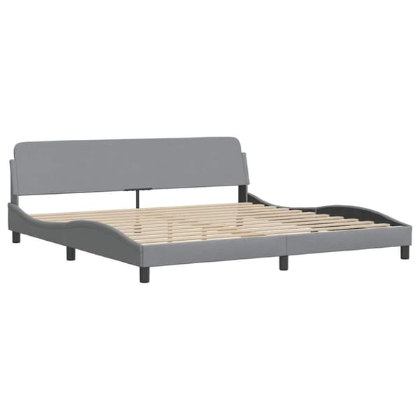 Bed Frame without Mattress "Hanko" Light Grey 200x200 cm Fabric