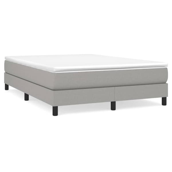 Boxspring-sängram ljusgrå 140x190 cm tyg
