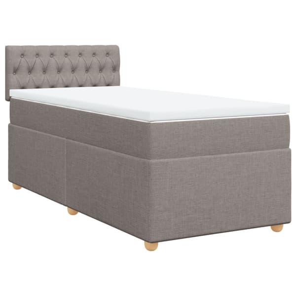 Ramsäng med madrass taupe 100x200 cm tyg
