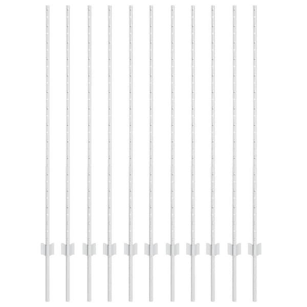 Stängselstolpe 11 pcs Silver 140 cm Stål