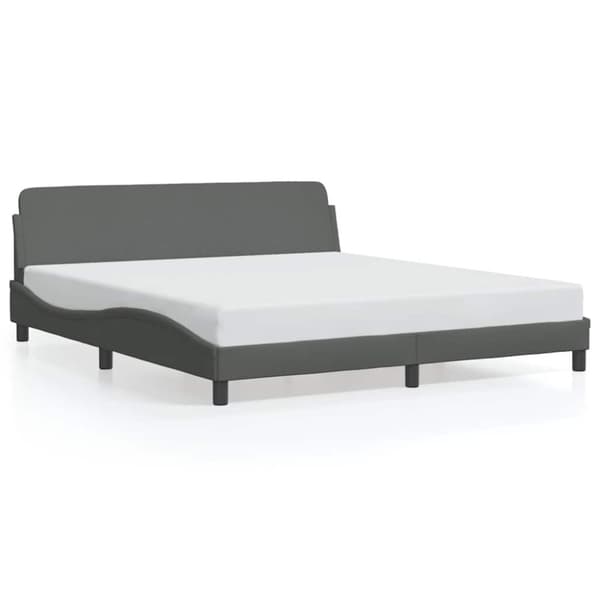 Bed Frame "Dover" Dark Grey 152x203 cm Fabric