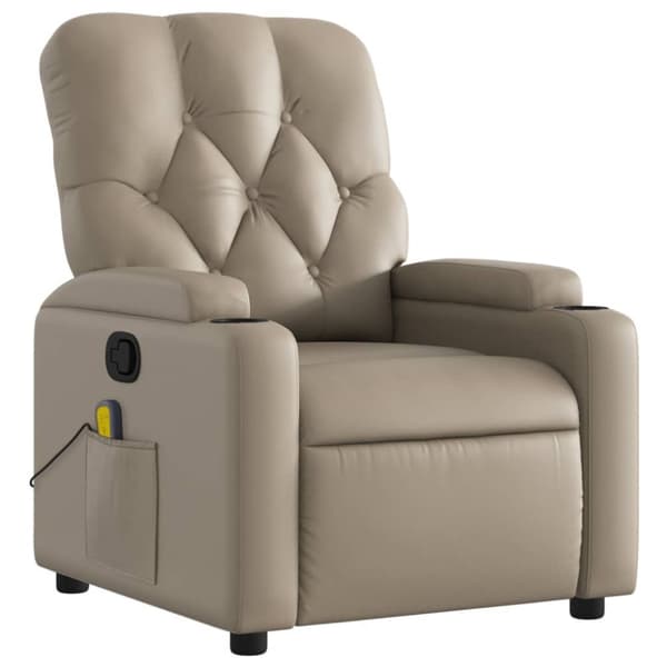 Massagefåtölj cappuccino konstläder