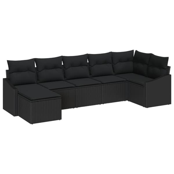 Soffset med kudde 7 pcs Svart konstrotting
