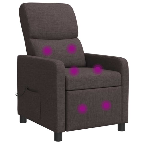 Massagefåtölj Mörkbrun Tyg