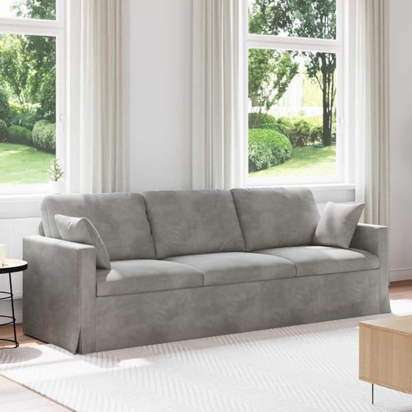 Soffa Ljusgrå 228 x 78 x 80 cm Sammet