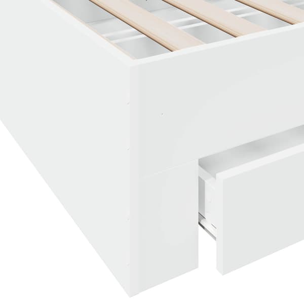 Sängram med förvaring Vit 80 x 200 cm Konstruerat trä