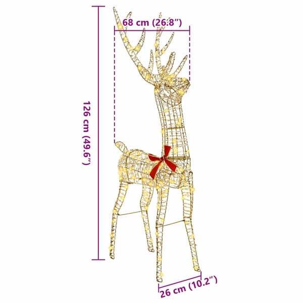 3D Ren 140 LED-lampor Varmvit 128 cm PET