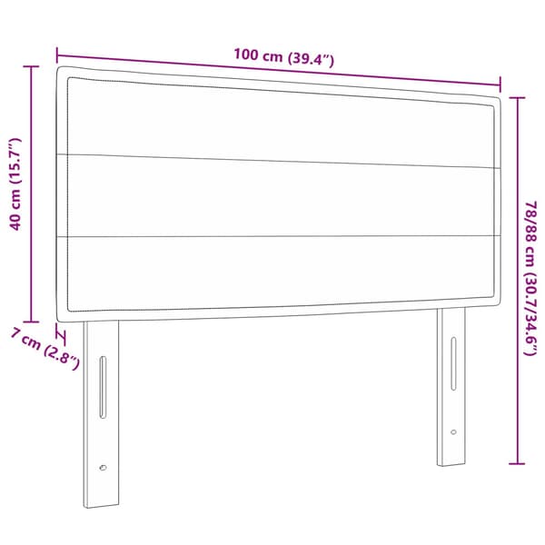 Huvudgavel Svart 100 cm tyg