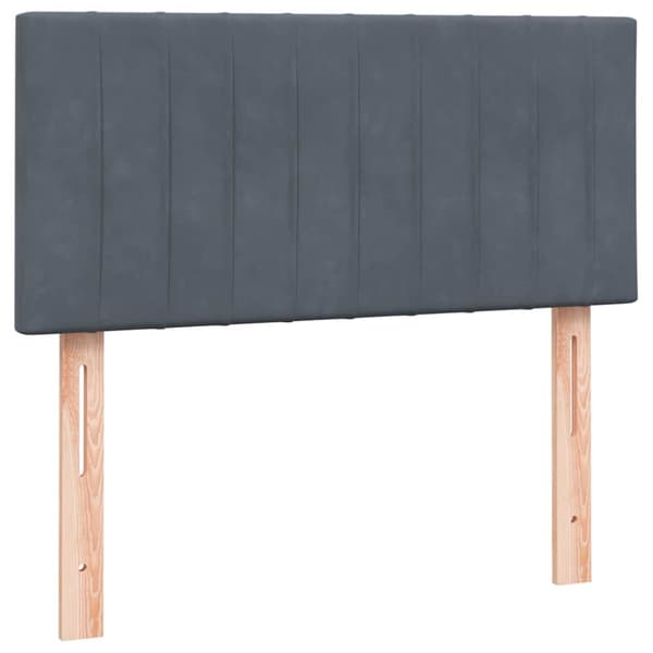 Ramsäng med madrass mörkgrå 80x220 cm sammet