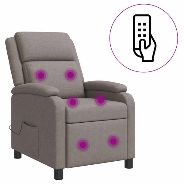 Massagefåtölj Taupe Tyg