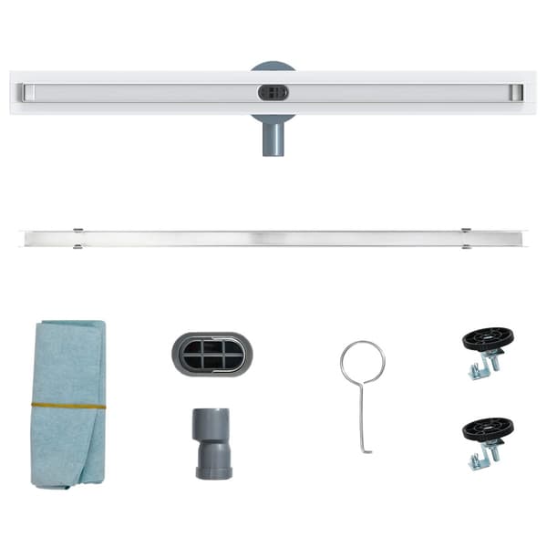 360° Duschavlopp med smal modell Silver 80 cm