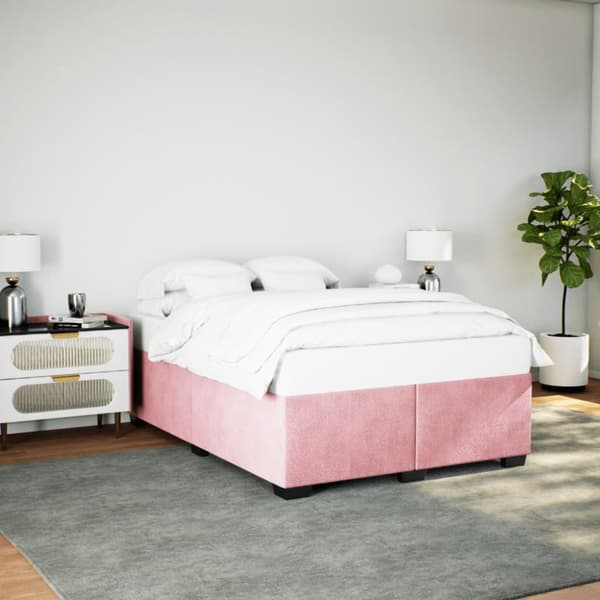 Sängram rosa 160x200 cm sammet
